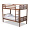 Baxton Studio Liam Walnut Brown Finished Wood Twin Size Bunk Bed 157-9634 - alternate 1